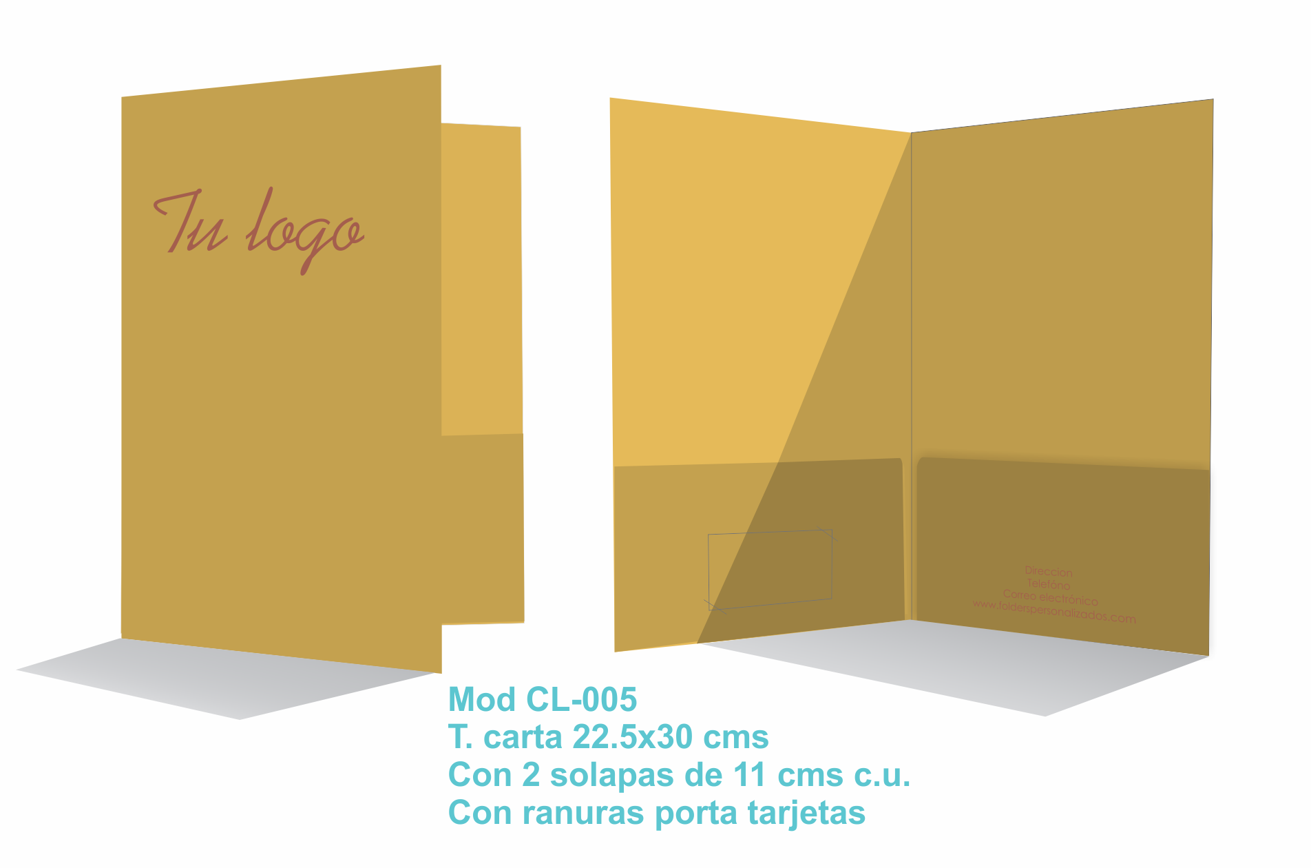 Folder-ecologico-modelo-CL-005 Folders Kraft 17 pts imprmibles en serigrafia